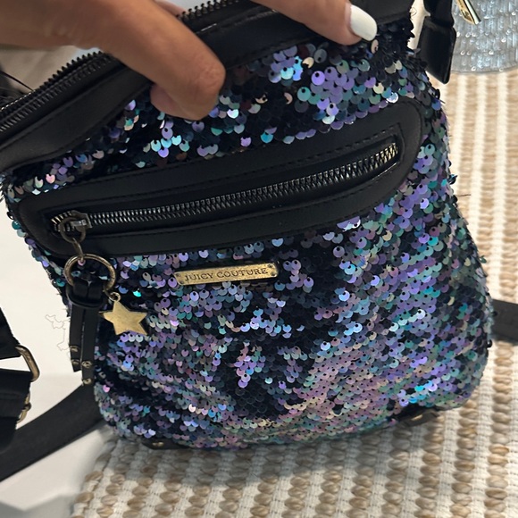 Juicy Couture Black and Blue Sequin Crossbody Bag - Picture 11 of 11